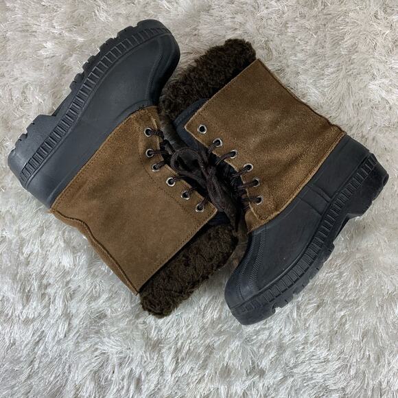 Canadian Suede Winter Boots Sz 1 Warm Insulated - Picture 5 of 7